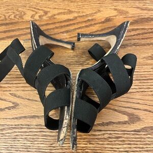 Manolo Blahnik Lasti Flecked Cork Stretch Sandals IT37.5/US 7.5